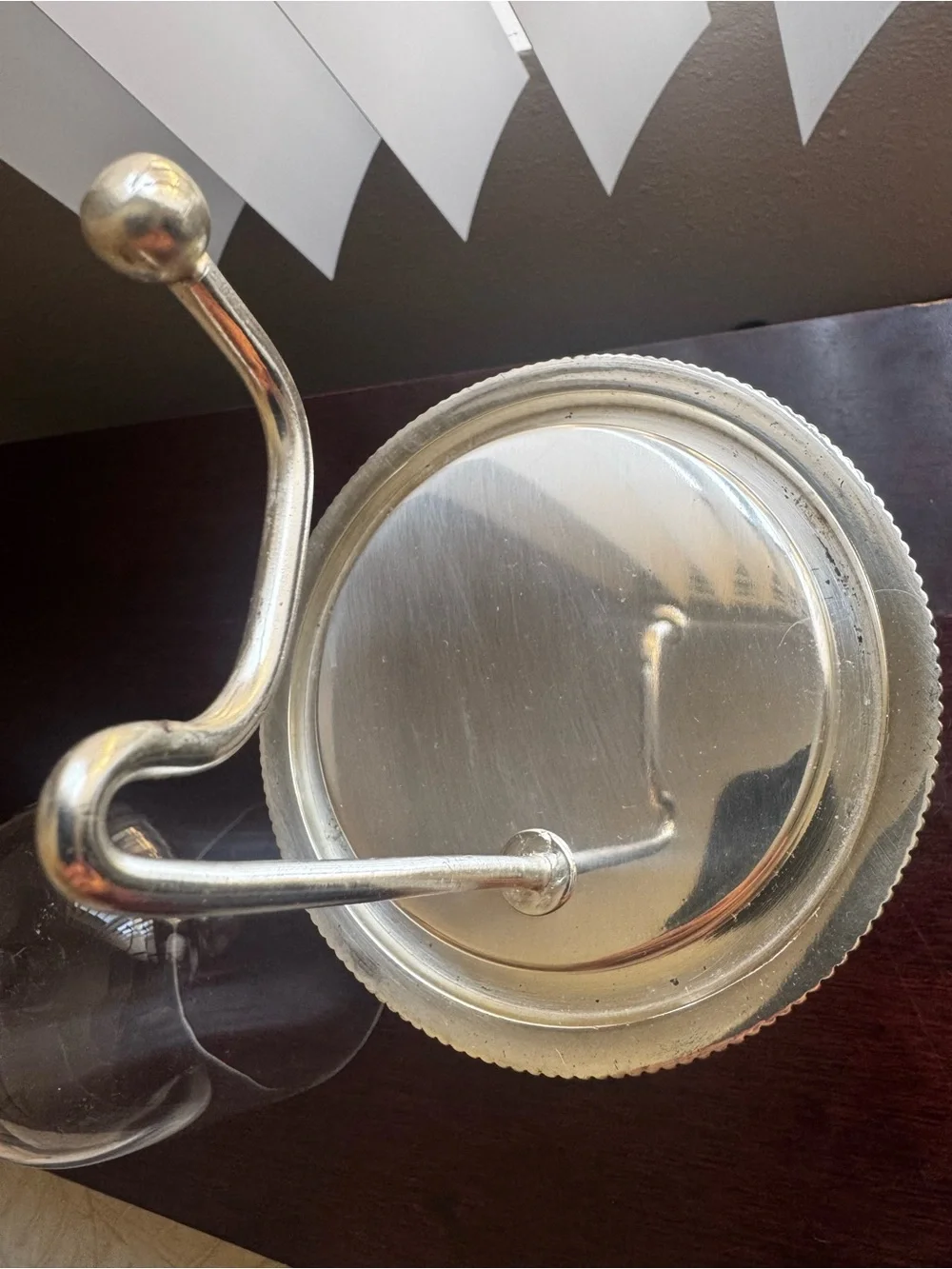 Pottery Barn Clear Glass Cloche with Silver Pedestal